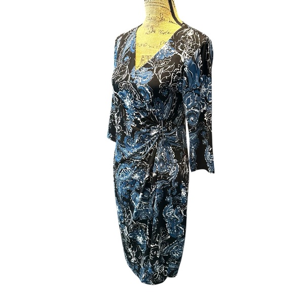 🌻 Cleo Petites Faux Floral Paisley Pattern Dress #323 - Picture 2 of 15